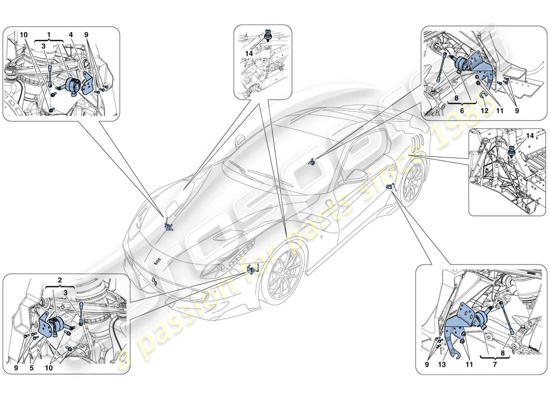 ferrari f12 tdf (usa) electronic management (suspension) part diagram