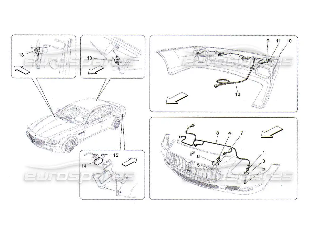 maserati qtp. (2010) 4.2 parking sensors parts diagram