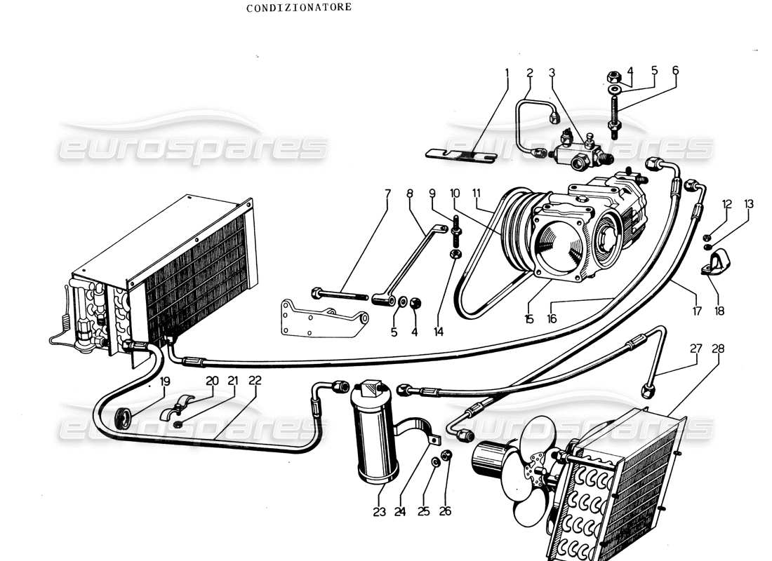 lamborghini espada air-con (da <750) parts diagram