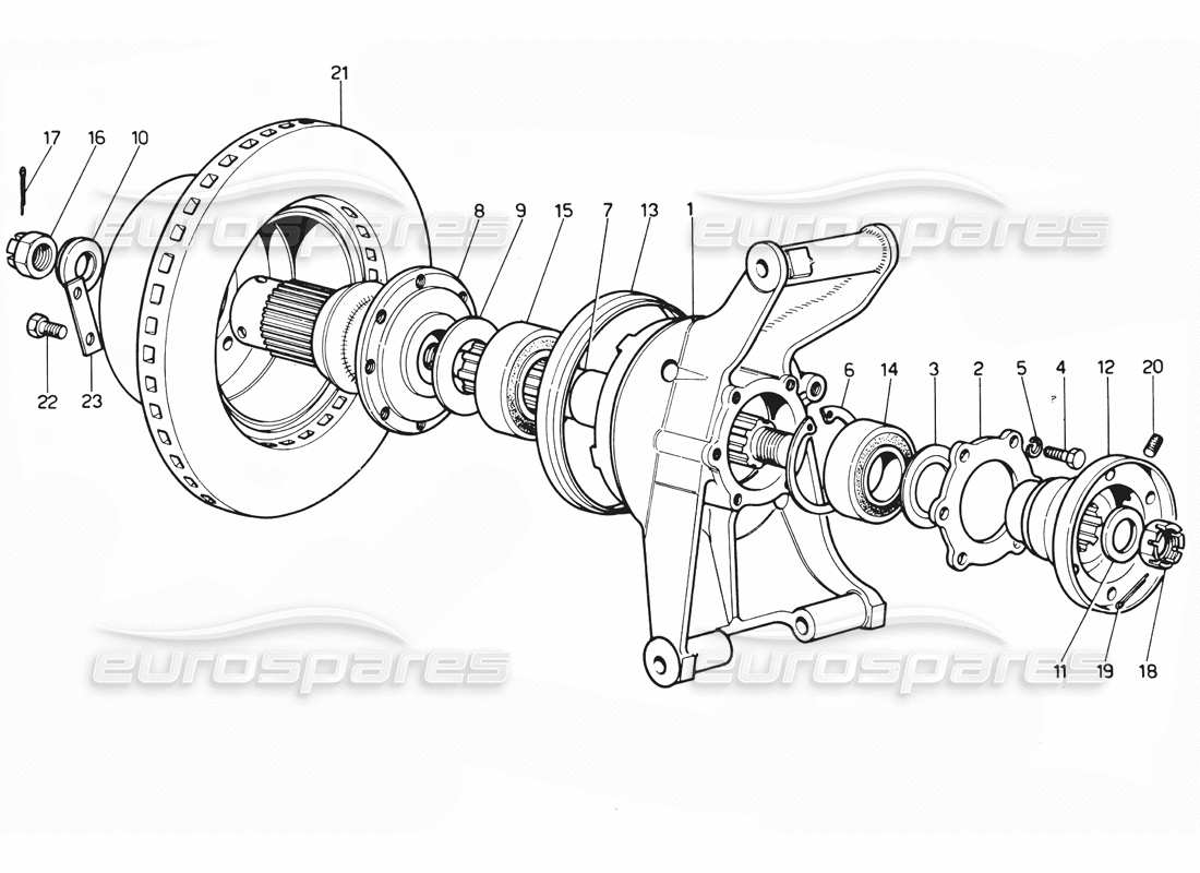 ferrari 365 gtc4 (mechanical) rear suspension & brake disc - revision part diagram