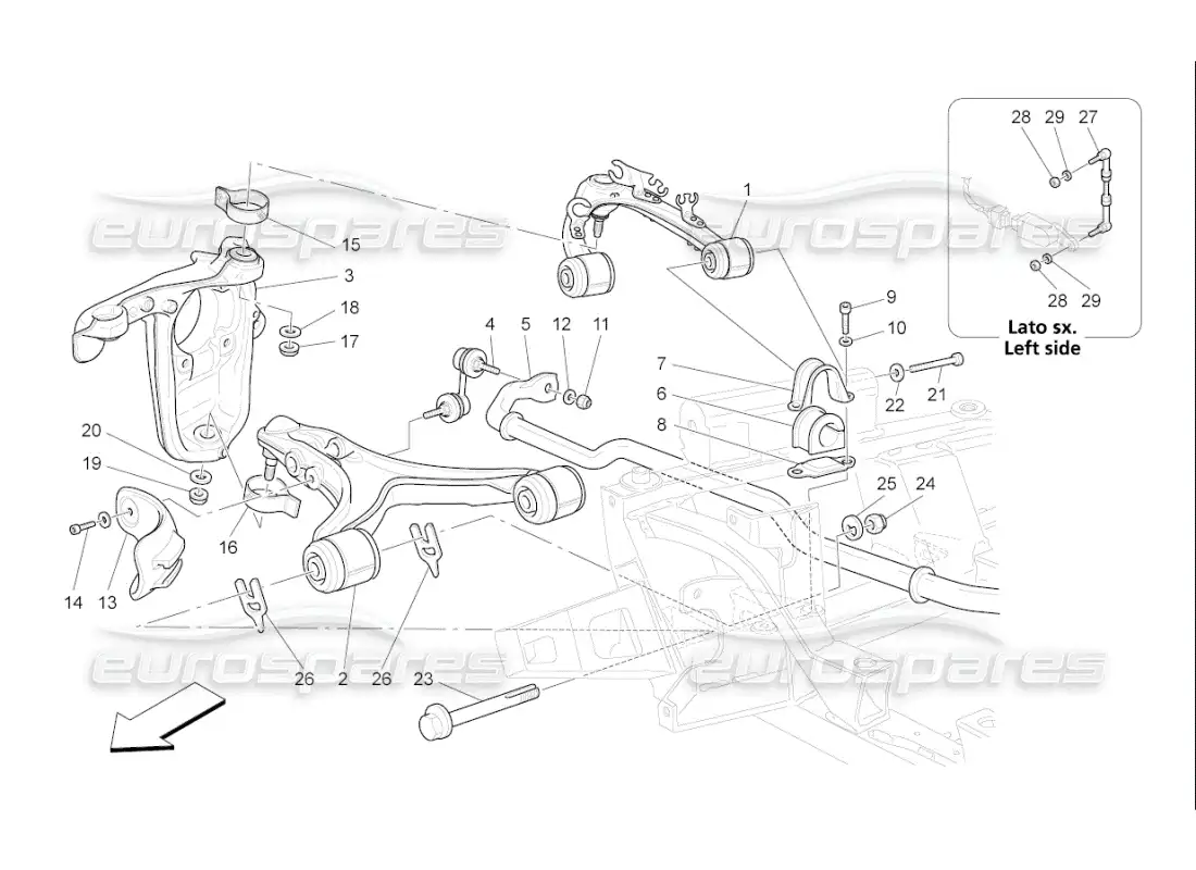 maserati qtp. (2007) 4.2 f1 front suspension parts diagram