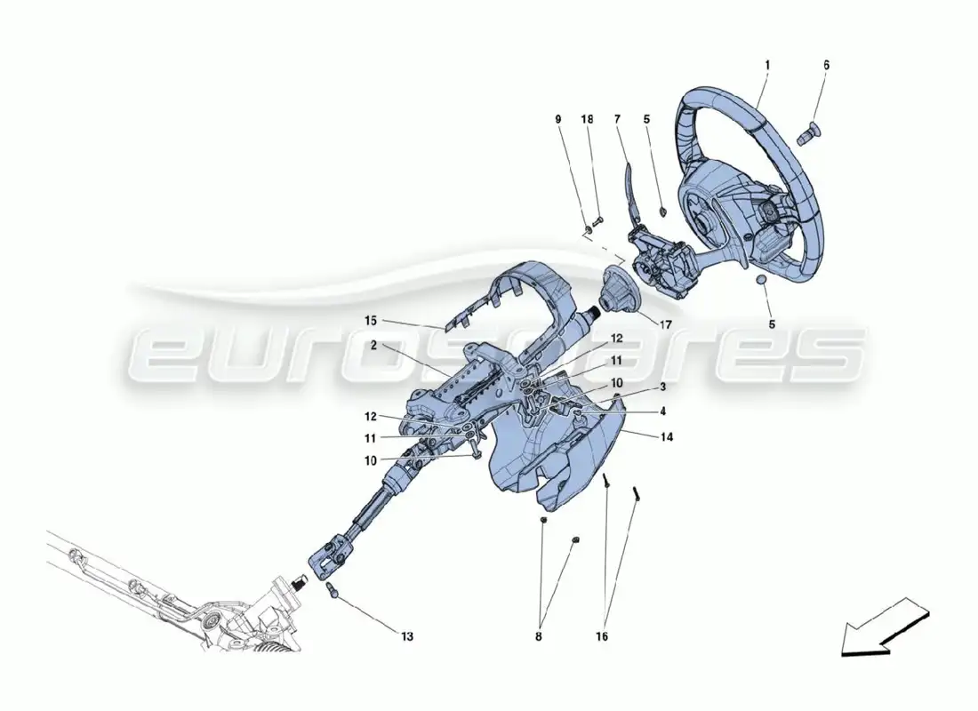 ferrari 488 challenge steering column parts diagram