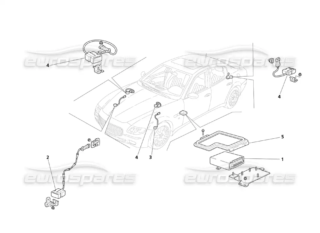 maserati qtp. (2003) 4.2 electronic controls (suspensions) parts diagram