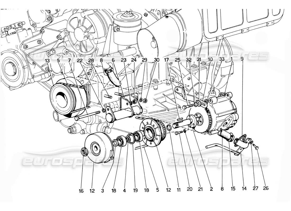 ferrari 365 gtc4 (mechanical) usa air pump - revision part diagram