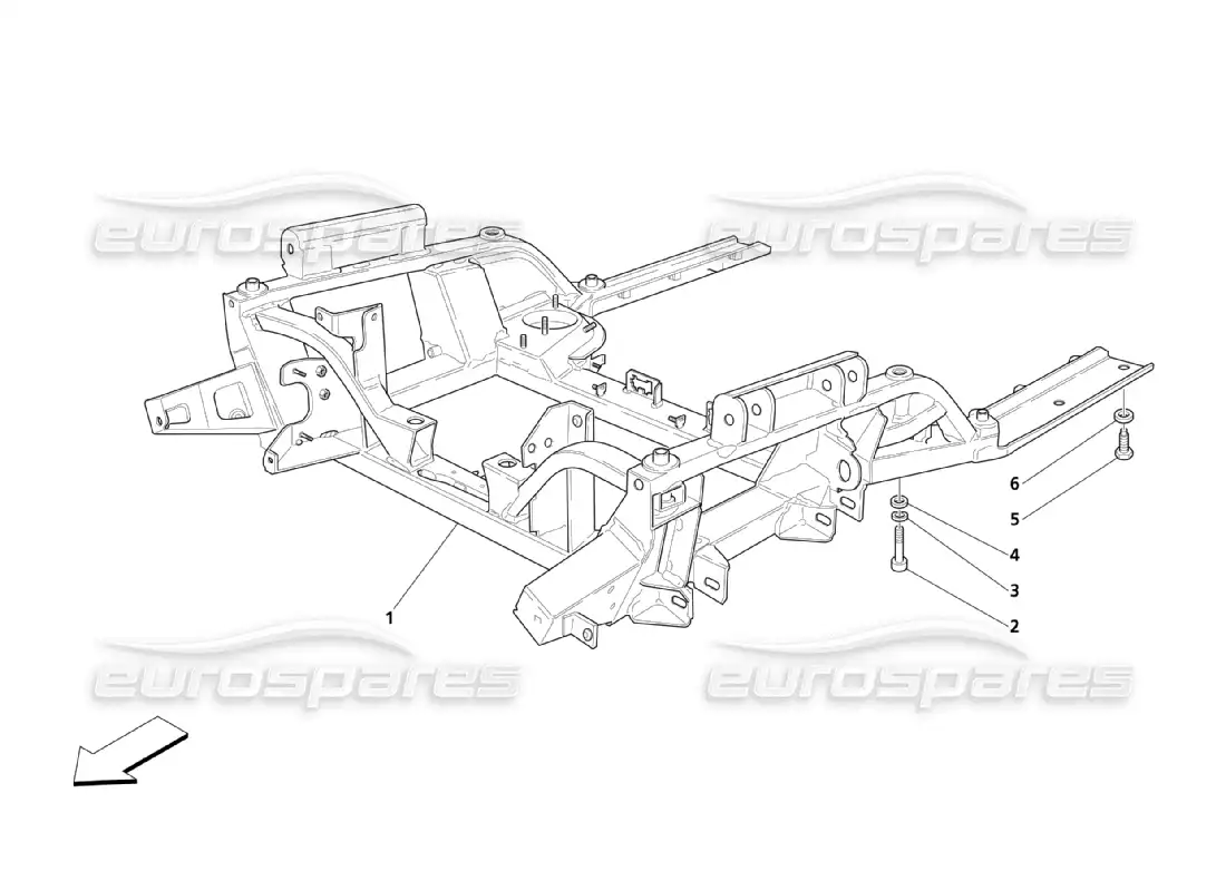 maserati qtp. (2003) 4.2 front underframe parts diagram
