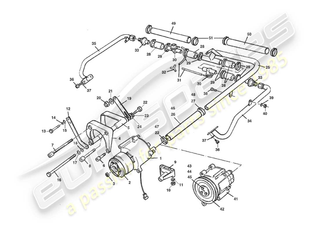 aston martin v8 virage (1999) secondary air injection system part diagram
