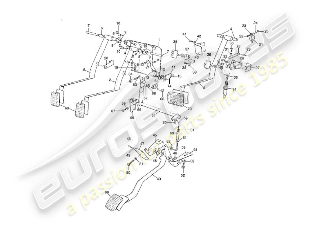 aston martin v8 virage (1999) pedal gear part diagram