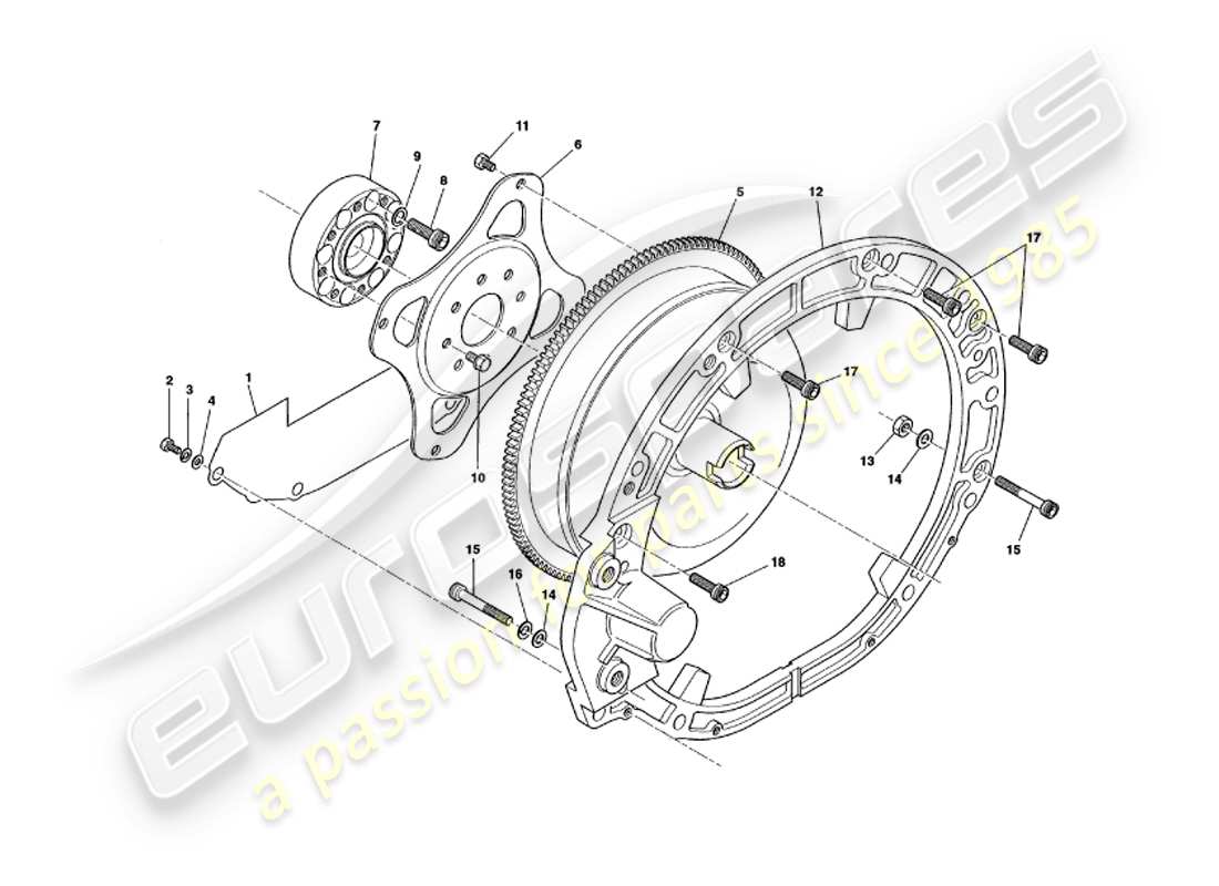 aston martin v8 volante (1998) torque convertor parts diagram