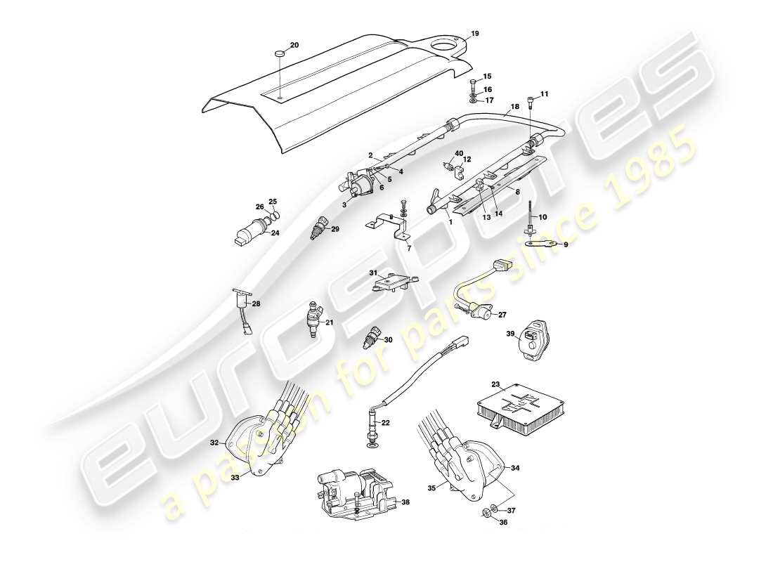 aston martin v8 coupe (1999) electronic fuel injection part diagram