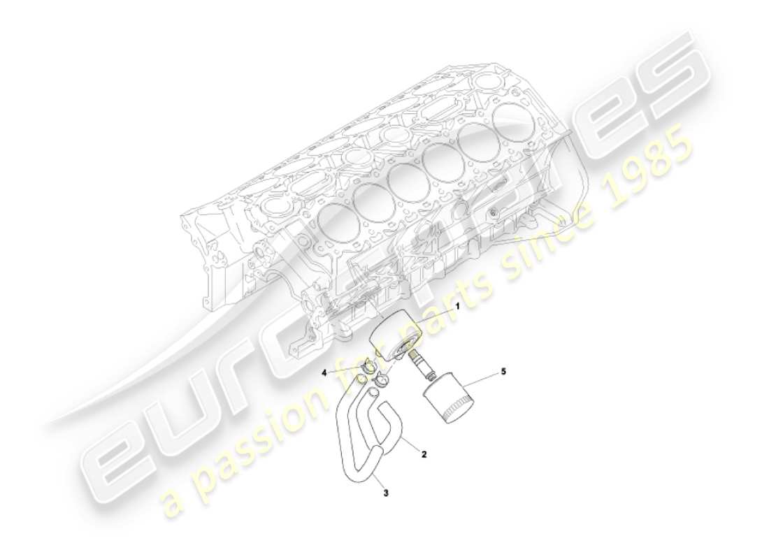 aston martin vanquish (2006) oil cooling system part diagram