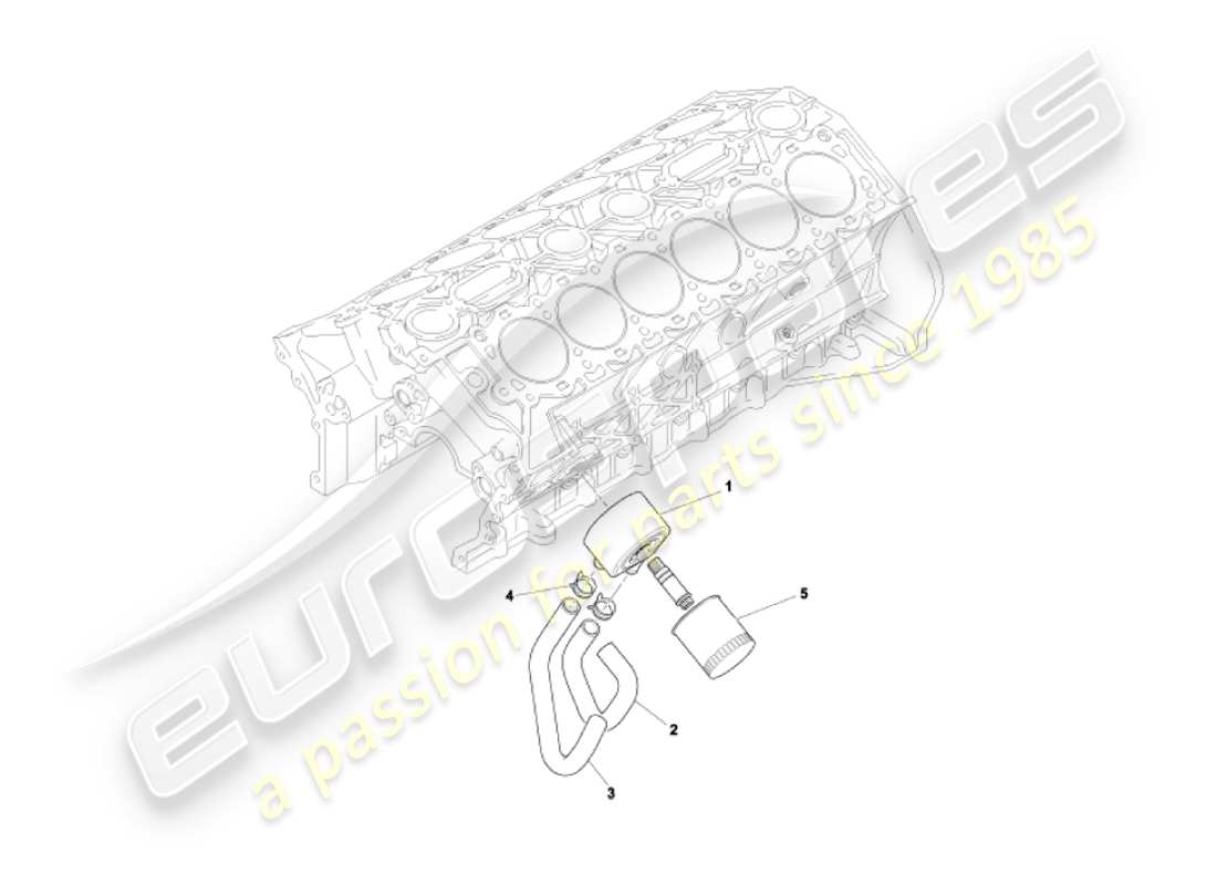 aston martin vanquish (2004) oil cooling system part diagram