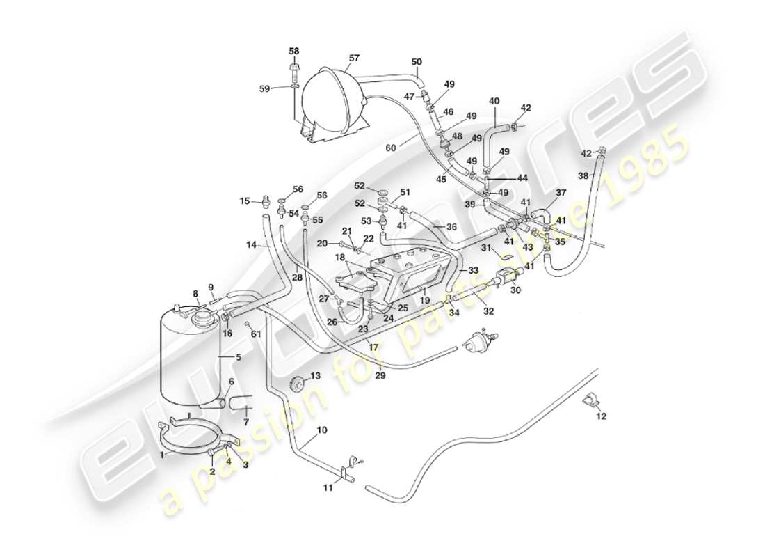 aston martin v8 virage (1999) vacuum system part diagram