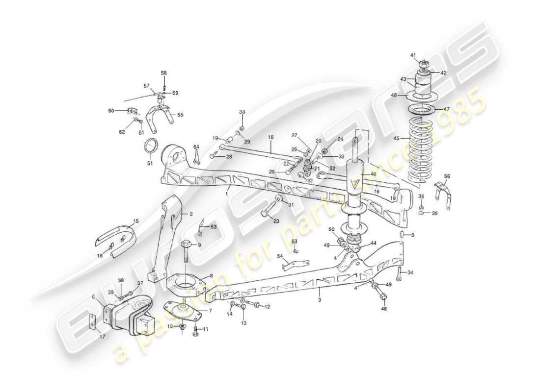 aston martin v8 virage (2000) rear suspension part diagram