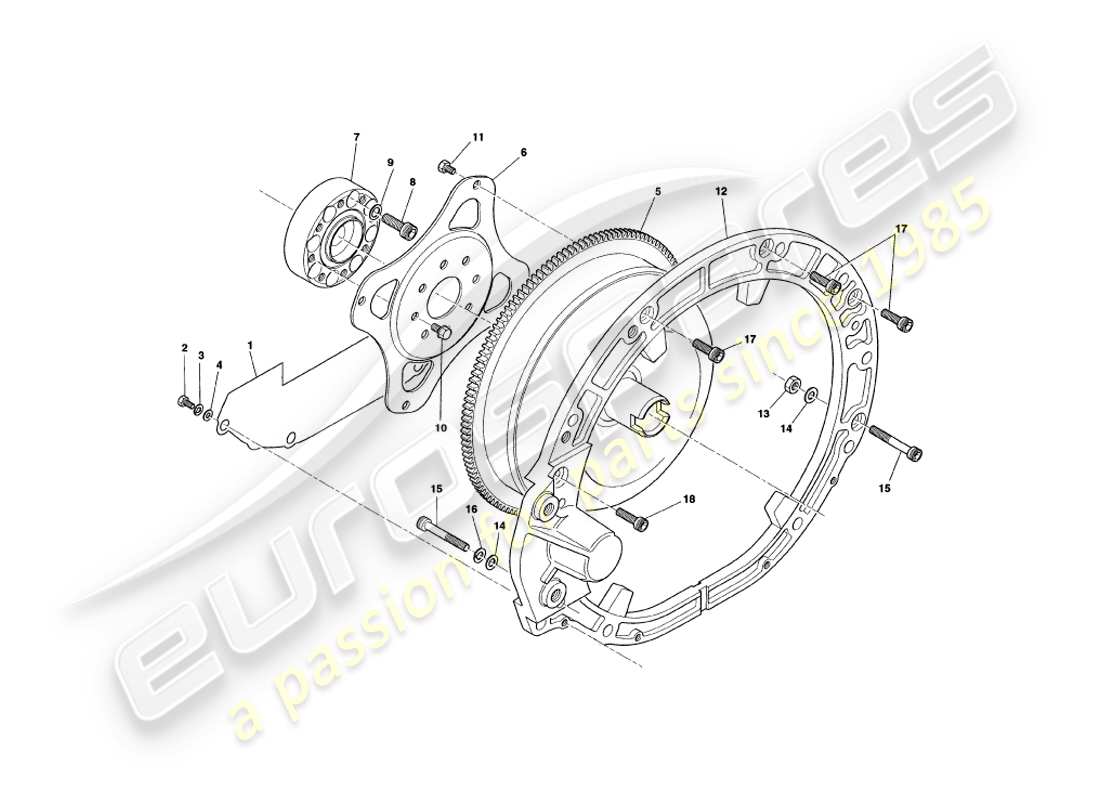 aston martin v8 coupe (2000) torque covertor part diagram