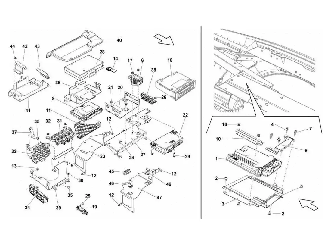 lamborghini gallardo lp570-4s perform electrical system parts diagram
