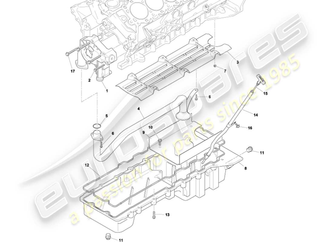 aston martin vanquish (2002) oil pump & sump part diagram