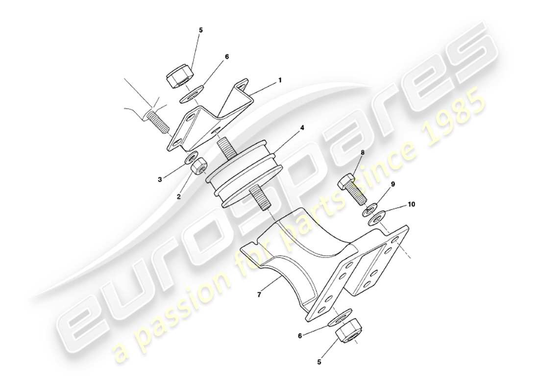 aston martin v8 volante (1998) engine mountings parts diagram