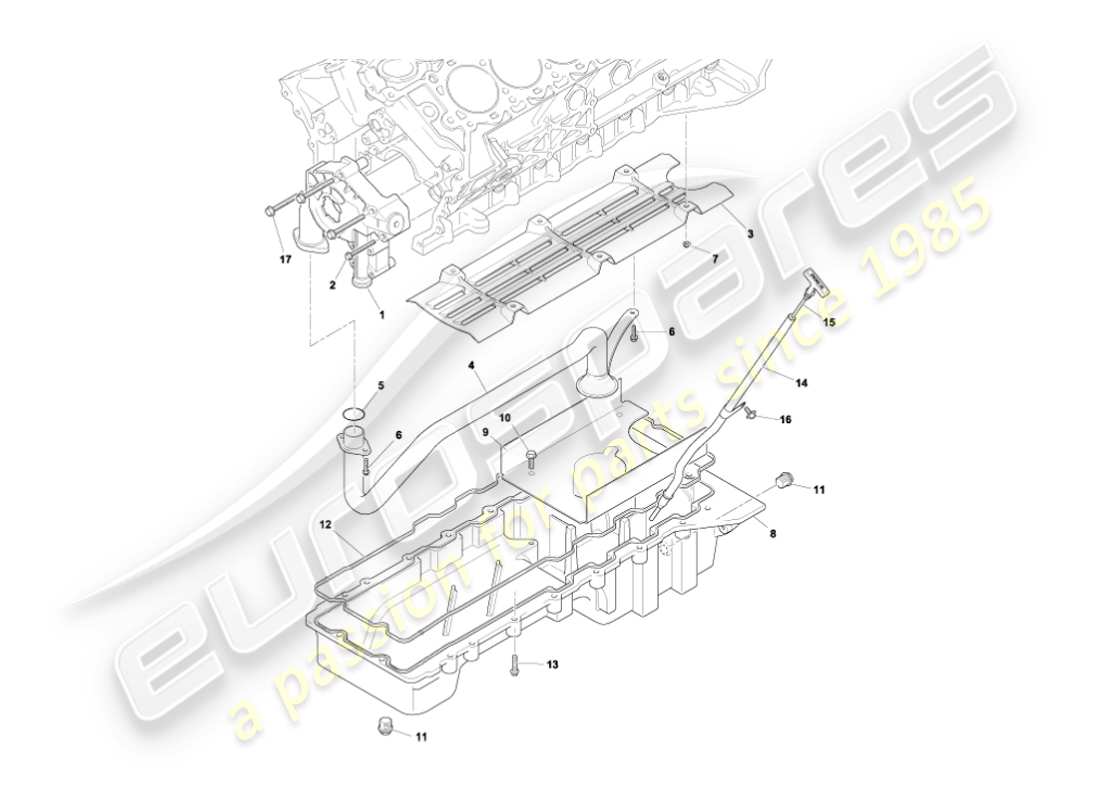 aston martin vanquish (2006) oil pump & sump part diagram