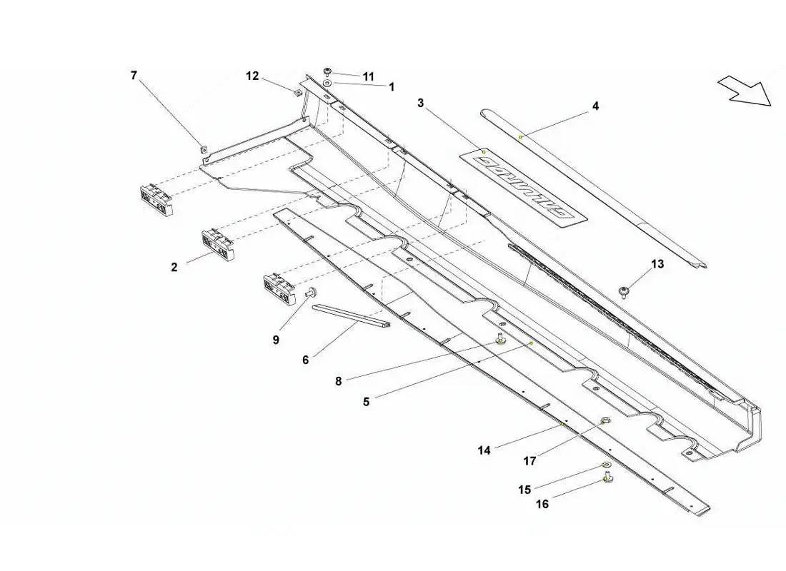 lamborghini gallardo lp570-4s perform external side member parts diagram