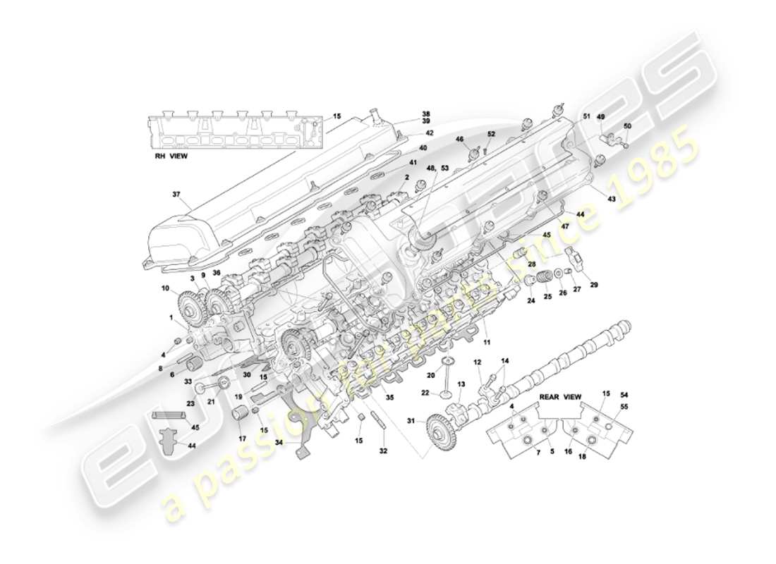 aston martin vanquish (2004) cylinder heads part diagram