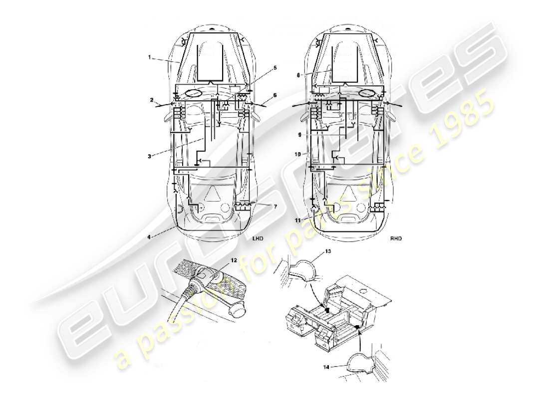 aston martin vanquish (2007) harnesses part diagram
