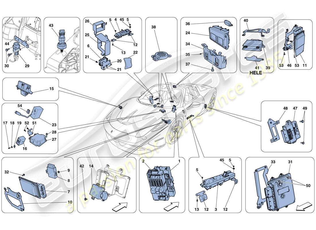 ferrari 458 speciale aperta (usa) vehicle ecus part diagram