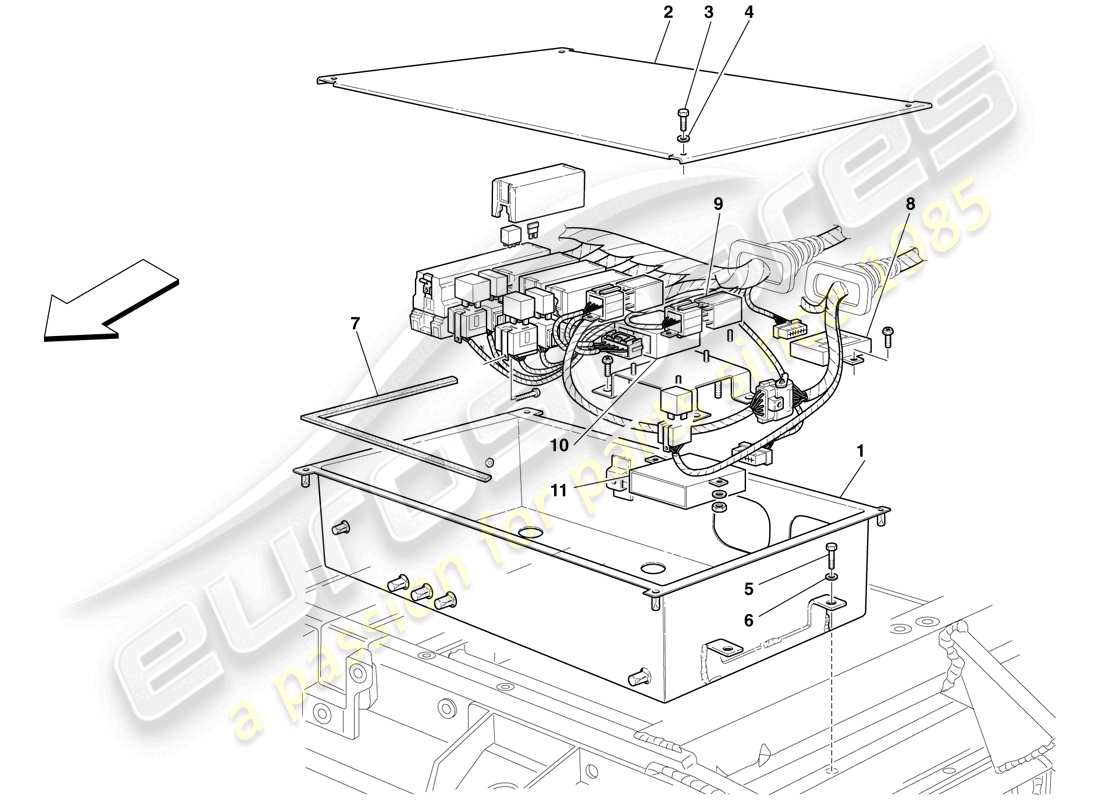 maserati mc12 front electrical boards parts diagram