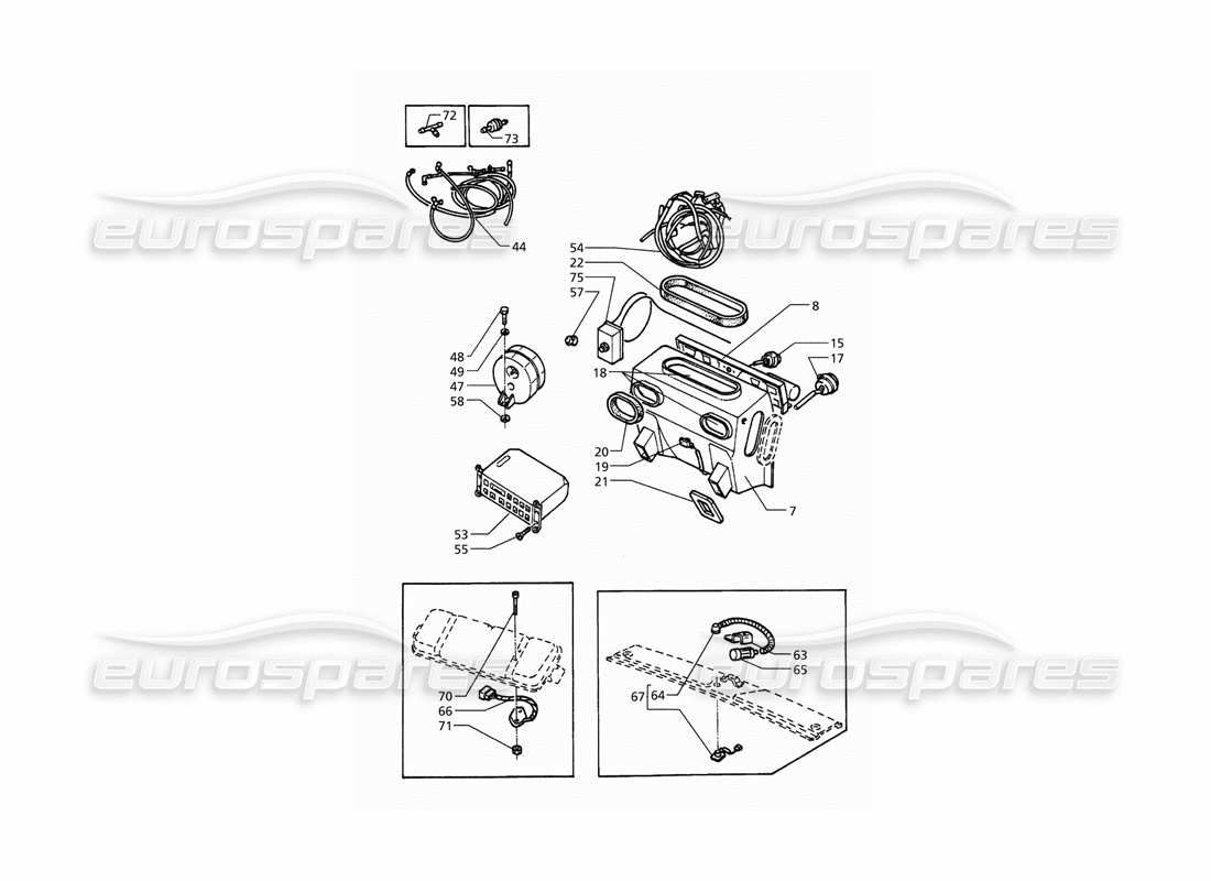 maserati qtp. 3.2 v8 (1999) automatic air conditioner assy (lh drive) parts diagram