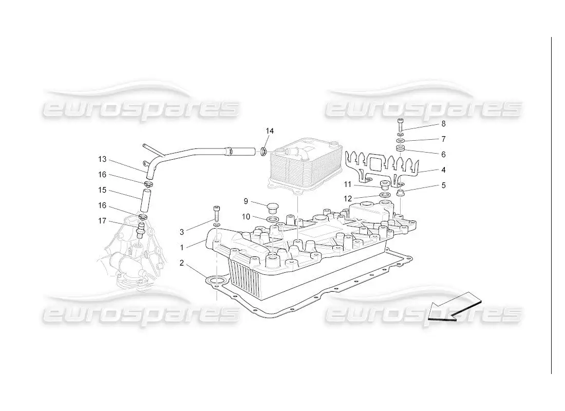 maserati qtp. (2007) 4.2 auto heat exchanger parts diagram
