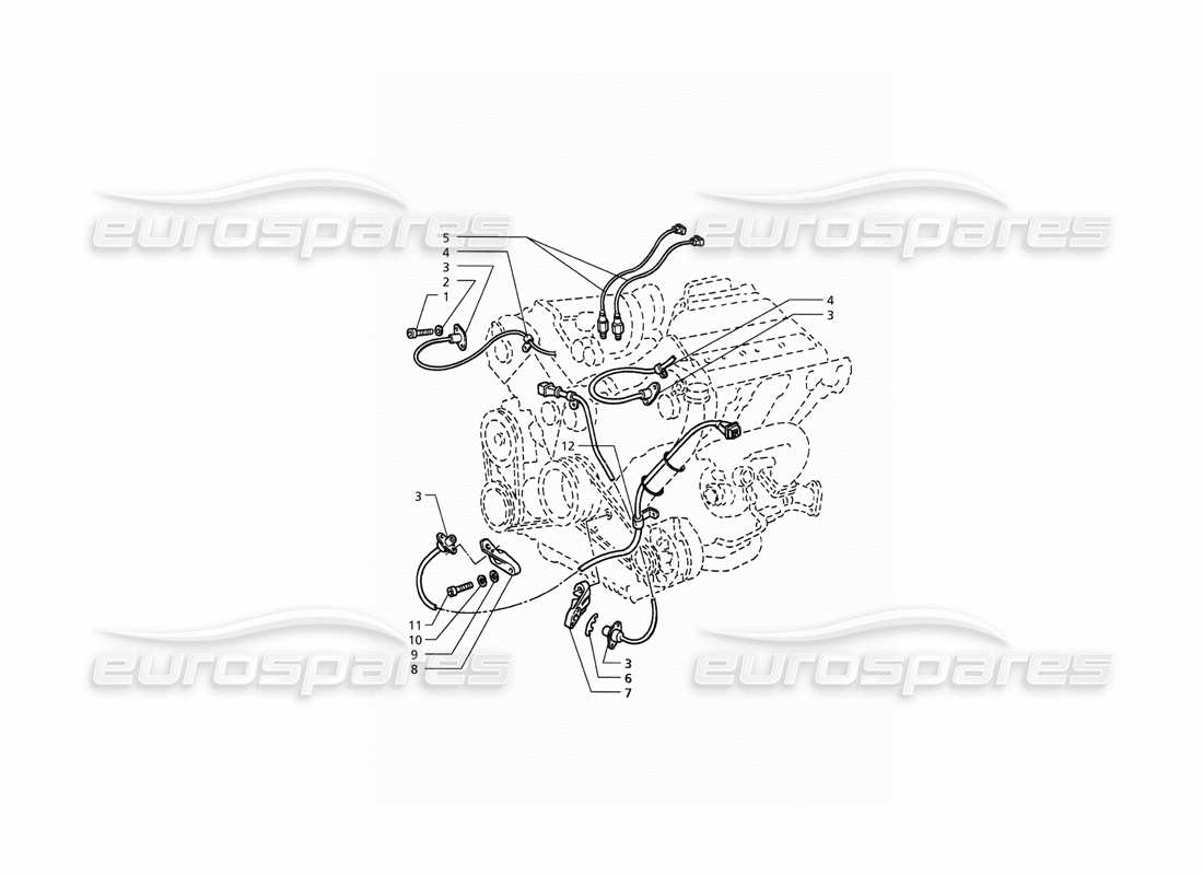 maserati qtp. 3.2 v8 (1999) ignition system timing: sensors part diagram