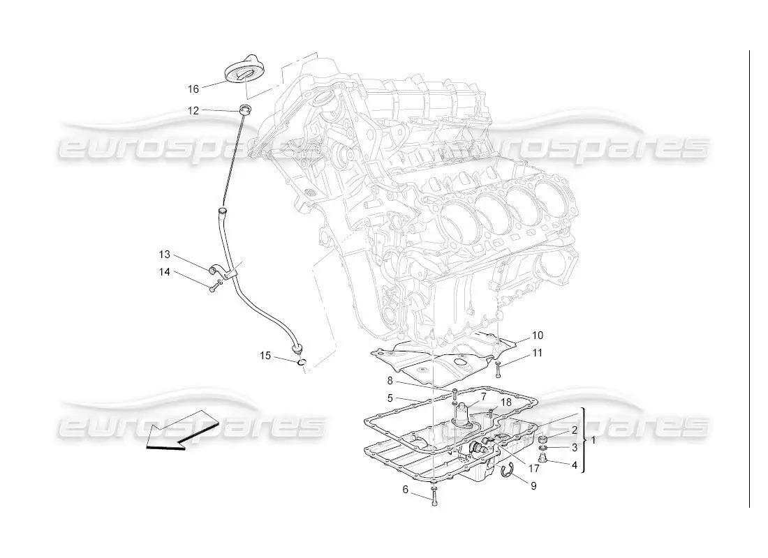 maserati qtp. (2007) 4.2 auto lubrication system: circuit and collection parts diagram