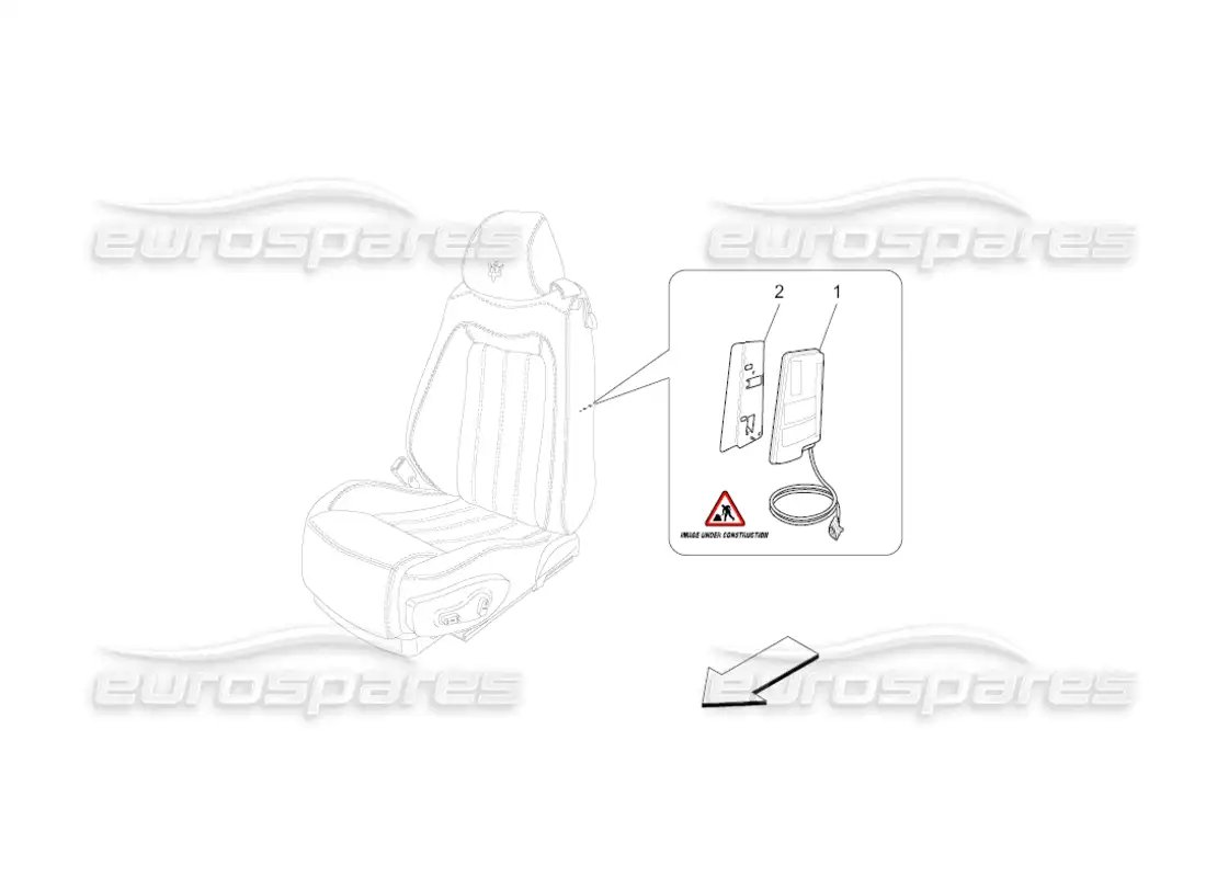 maserati grancabrio (2010) 4.7 front side bag system parts diagram