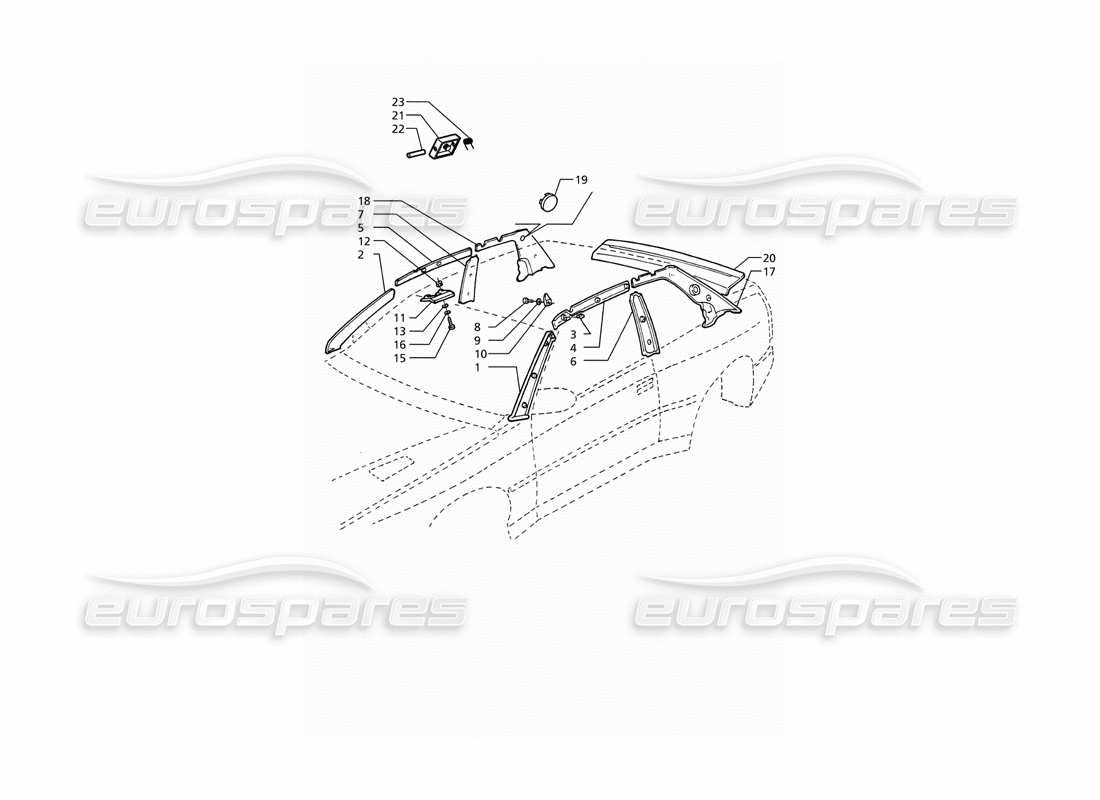 maserati ghibli 2.8 (abs) inner trims: pillars parts diagram