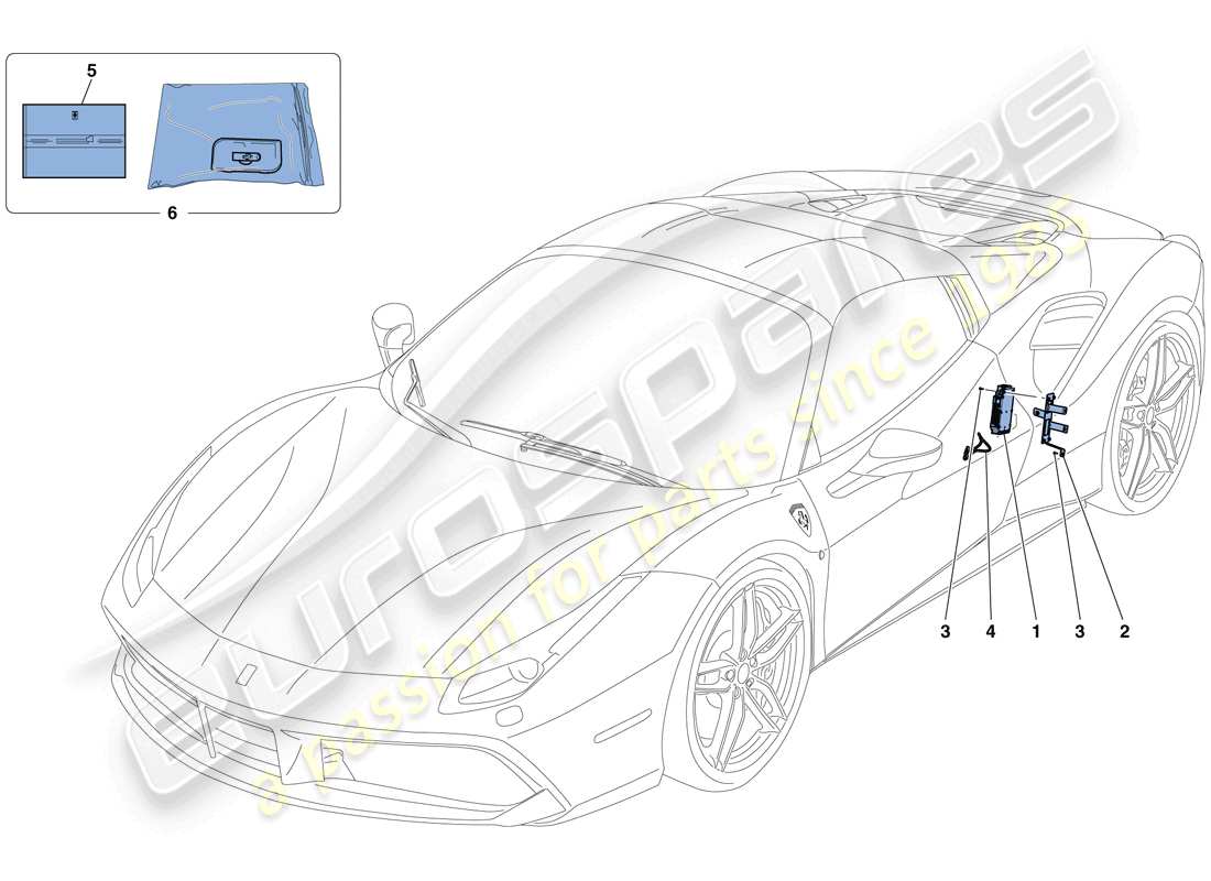 ferrari 488 spider (rhd) telemetry part diagram