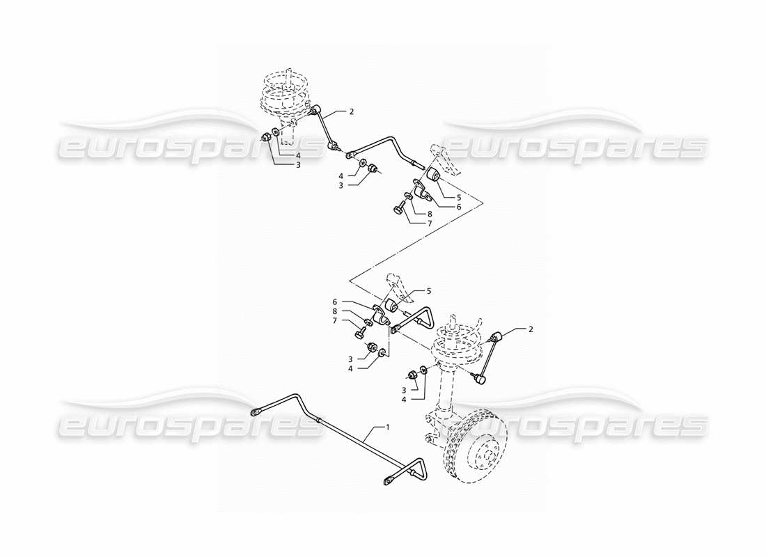 maserati ghibli 2.8 (abs) stalibilizer bar parts diagram