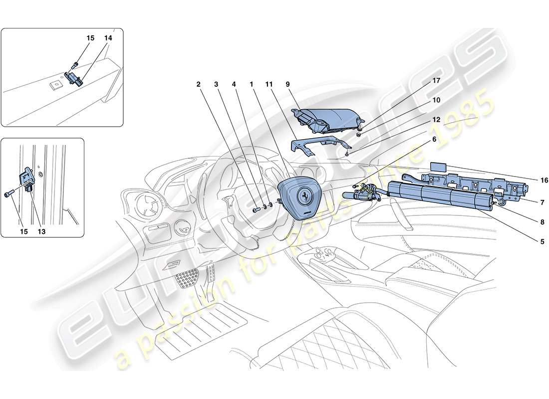 ferrari ff (europe) airbags part diagram