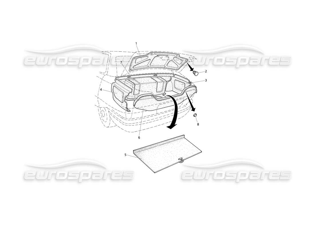 maserati qtp v6 evoluzione boot: carpets parts diagram