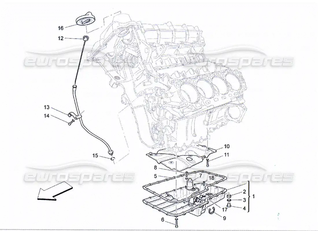 maserati qtp. (2010) 4.2 lubrication system: circuit and collection parts diagram