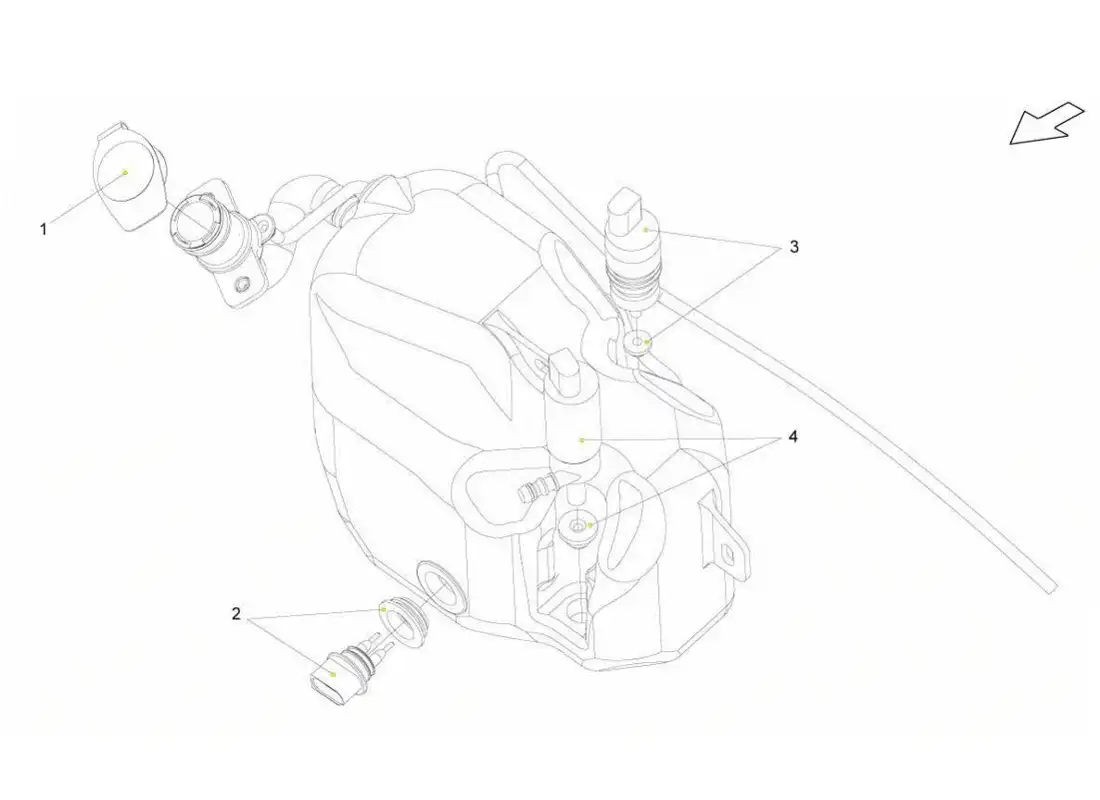 lamborghini gallardo lp570-4s perform washer reservoir assembly parts diagram