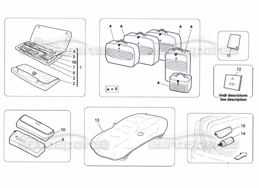 maserati qtp. (2010) 4.7 accessories provided parts diagram