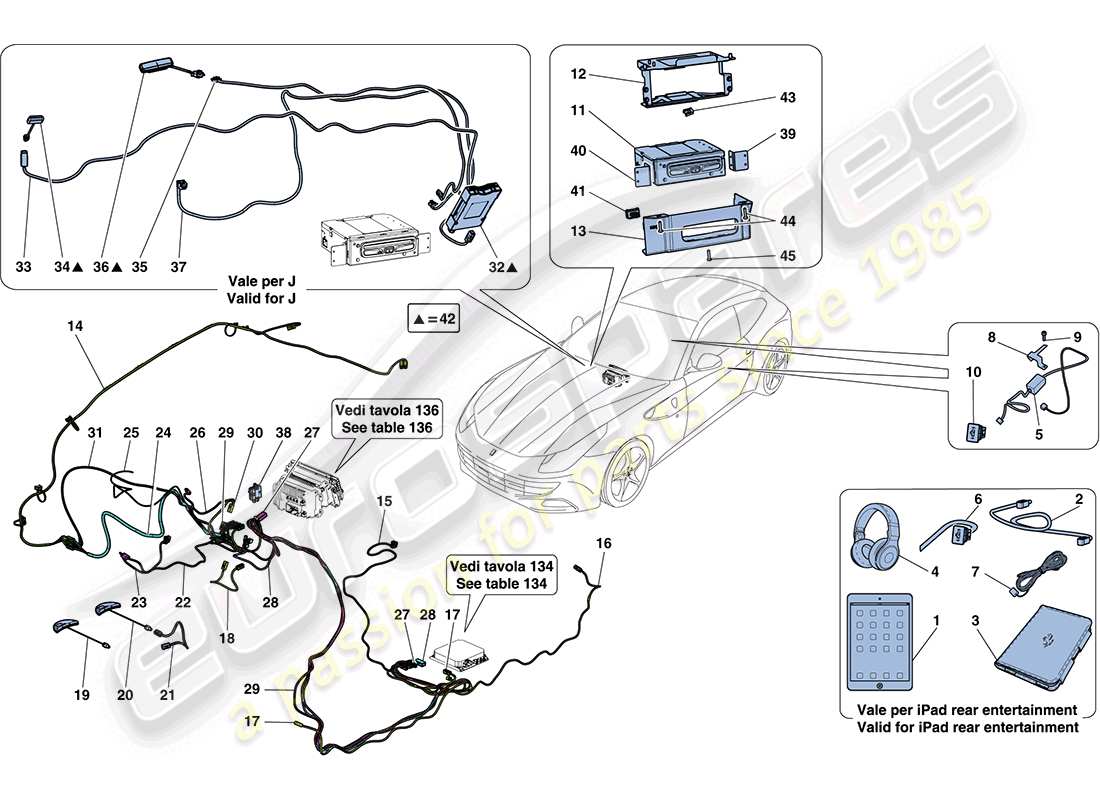 ferrari ff (europe) infotainment system parts diagram