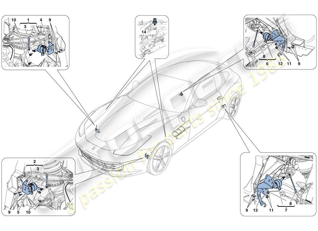 ferrari gtc4 lusso t (europe) electronic management (suspension) parts diagram