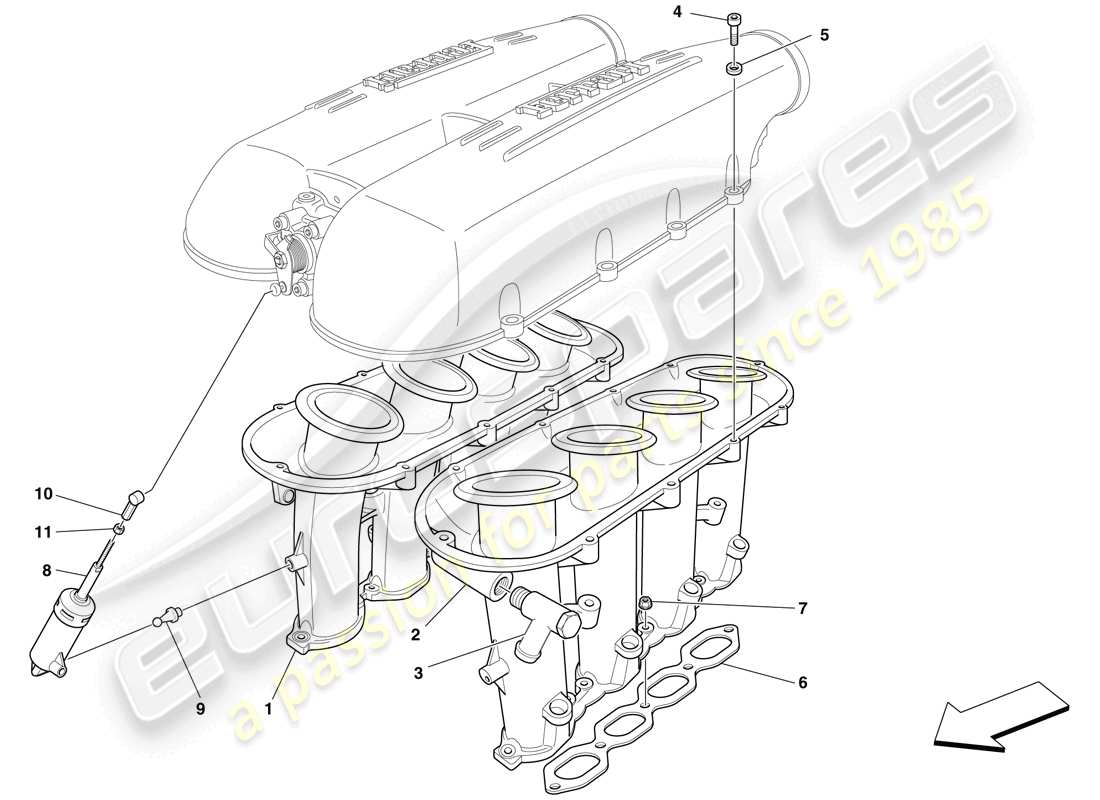 ferrari f430 spider (europe) intake manifold part diagram