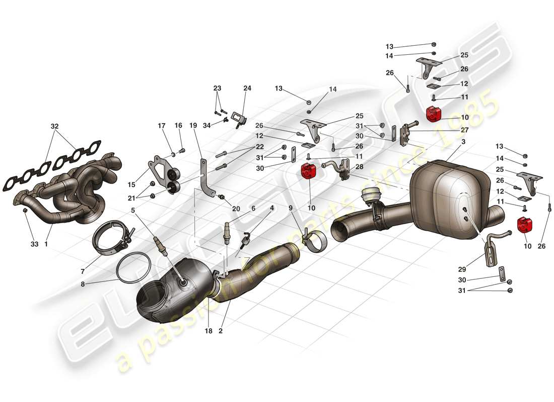 ferrari laferrari (usa) exhaust system part diagram