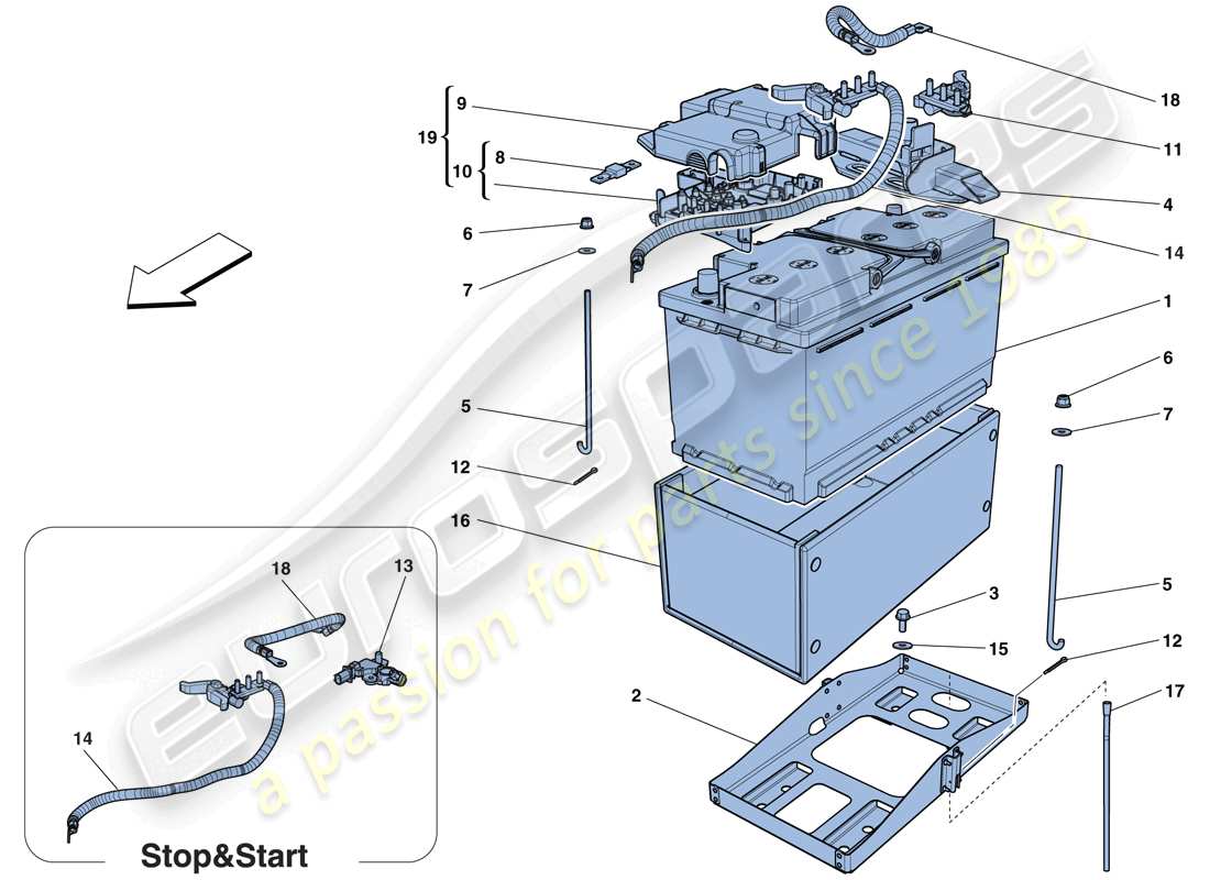 ferrari f12 berlinetta (europe) battery part diagram