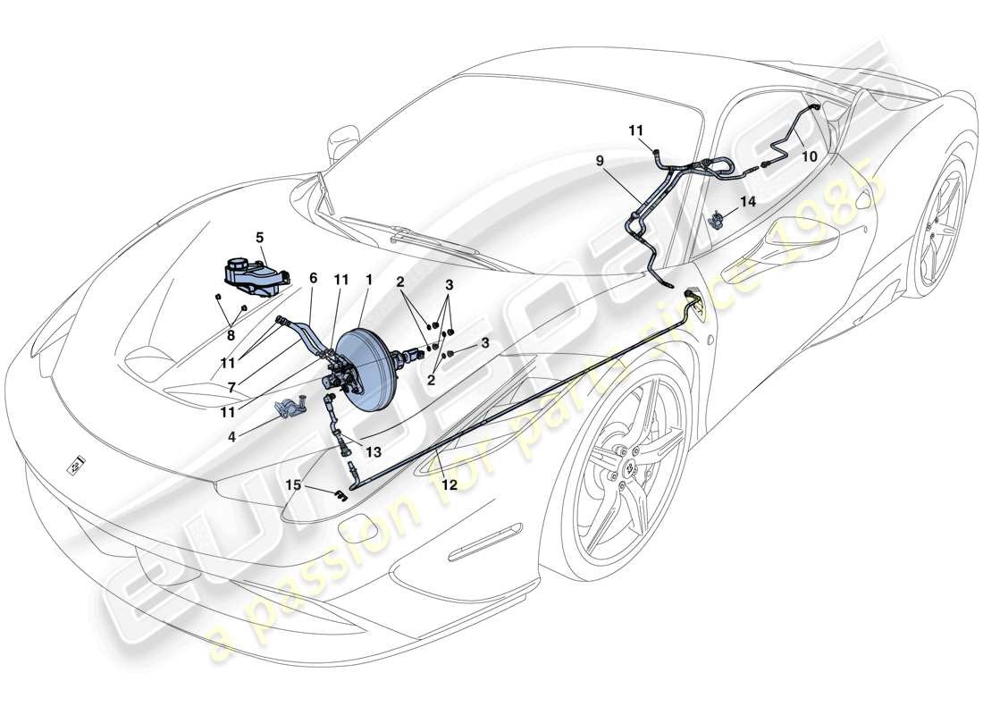 ferrari 458 speciale (europe) servo brake system parts diagram