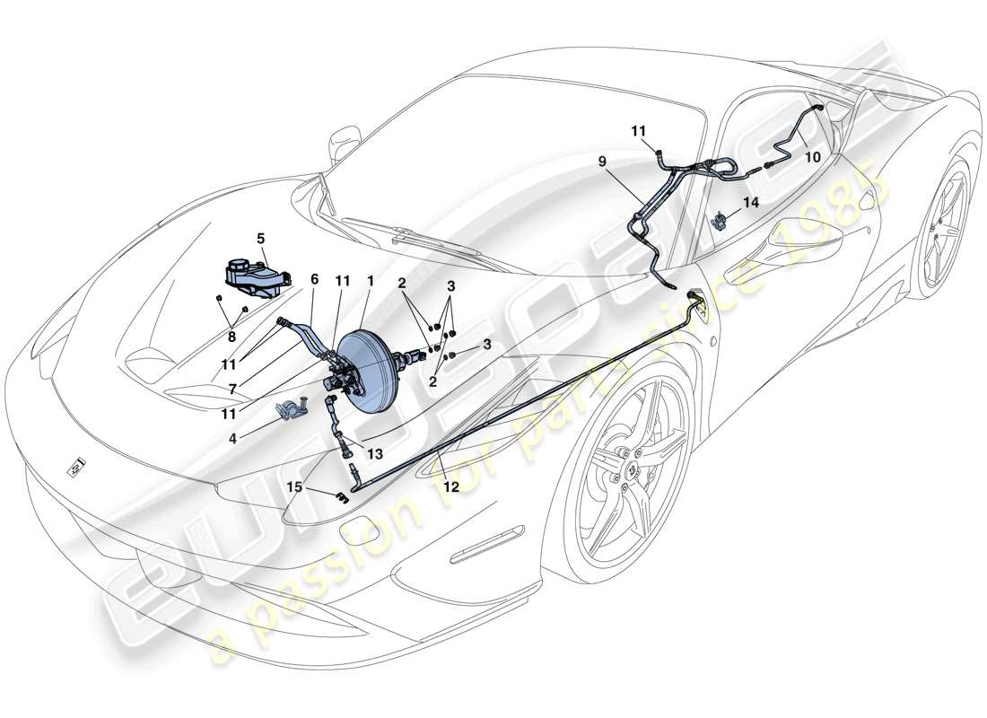 ferrari 458 speciale (europe) servo brake system part diagram