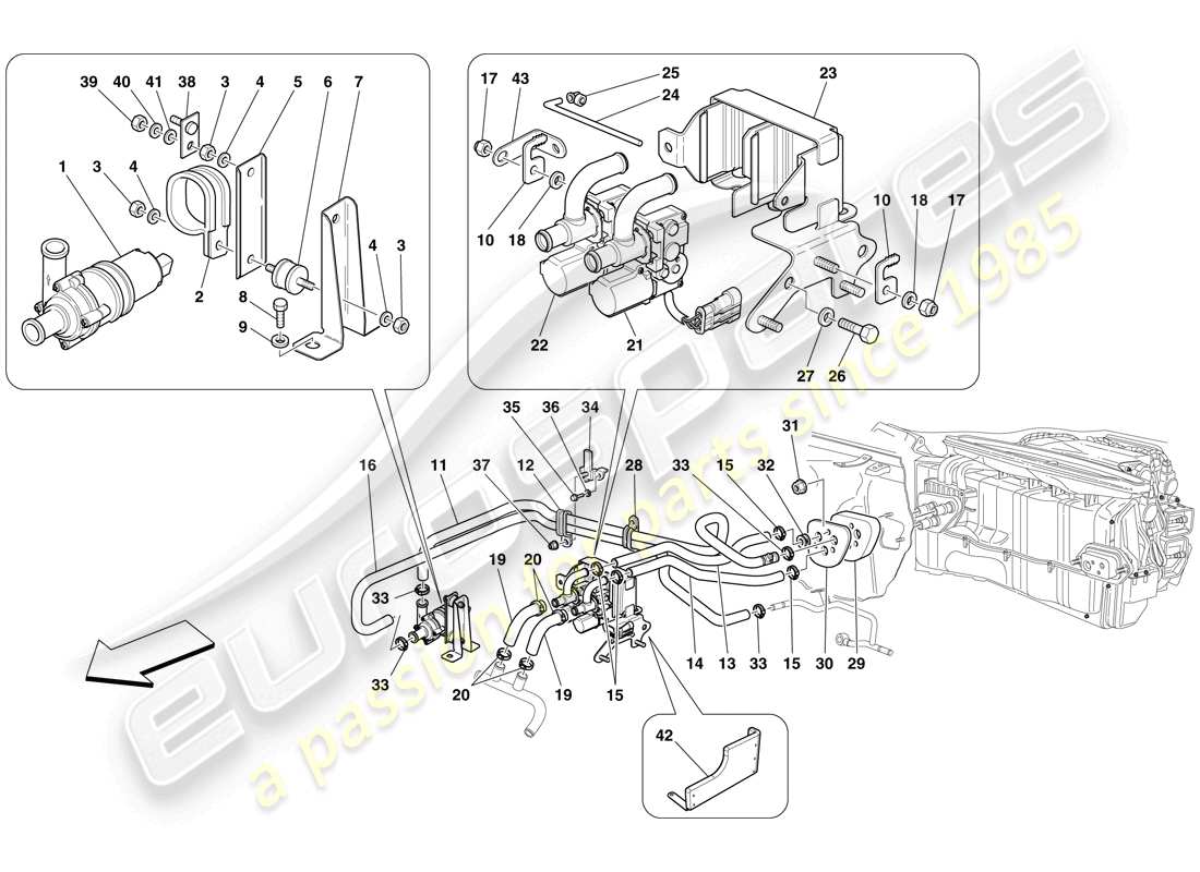 ferrari 599 sa aperta (europe) ac system - water pipes part diagram