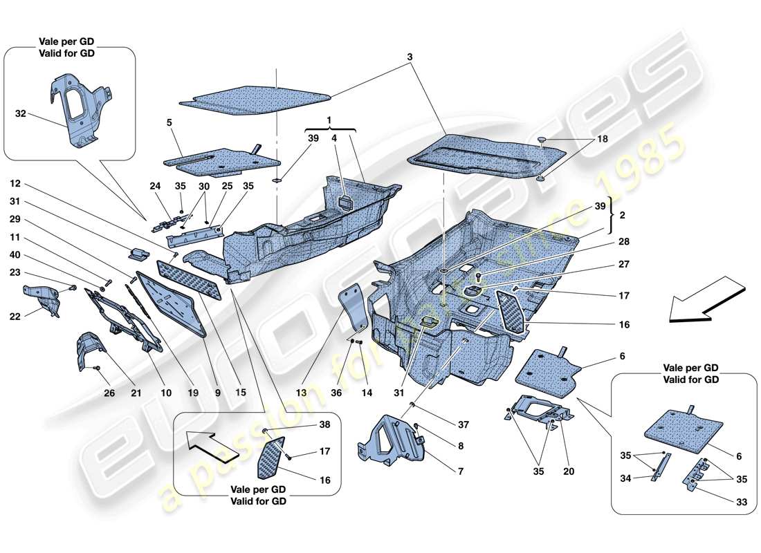 ferrari f12 berlinetta (usa) passenger compartment mats parts diagram