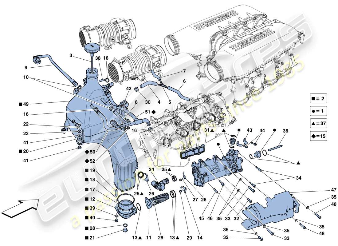 ferrari 458 speciale aperta (europe) lubrication system: tank, pump and filter part diagram